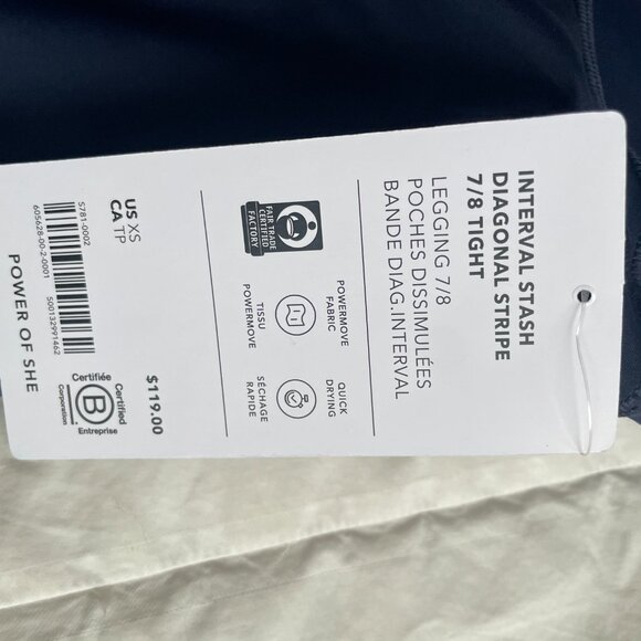 NWT Athleta 7/8 Tight Interval Stash Leggings - Picture 3 of 3
